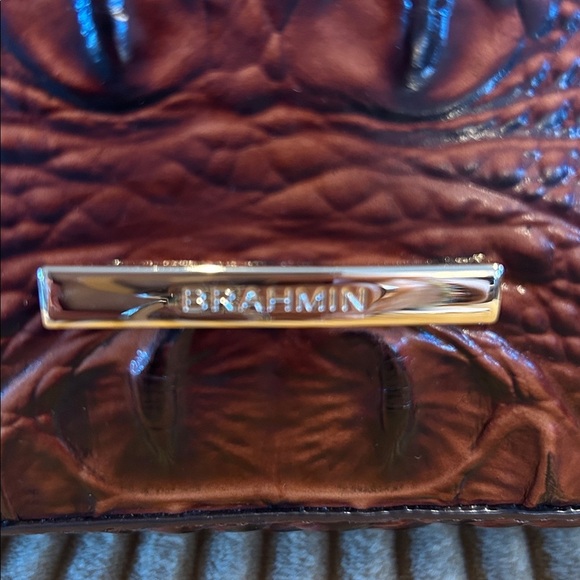 NWT Brahmin Katie Shoulder Bag | Pecan Melbourne Croc Embossed Leather - Picture 5 of 13